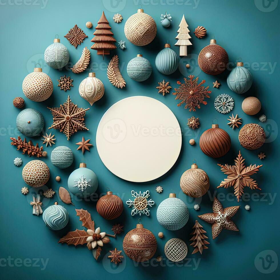 AI generated ai generative, podium display for Merry Christmas or happy New Year background photo