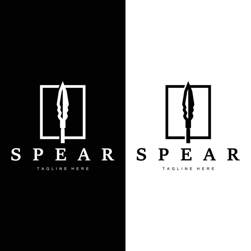 Spear Logo Old Vintage Rustic Simple Design Business Brand Spear Arrow vector