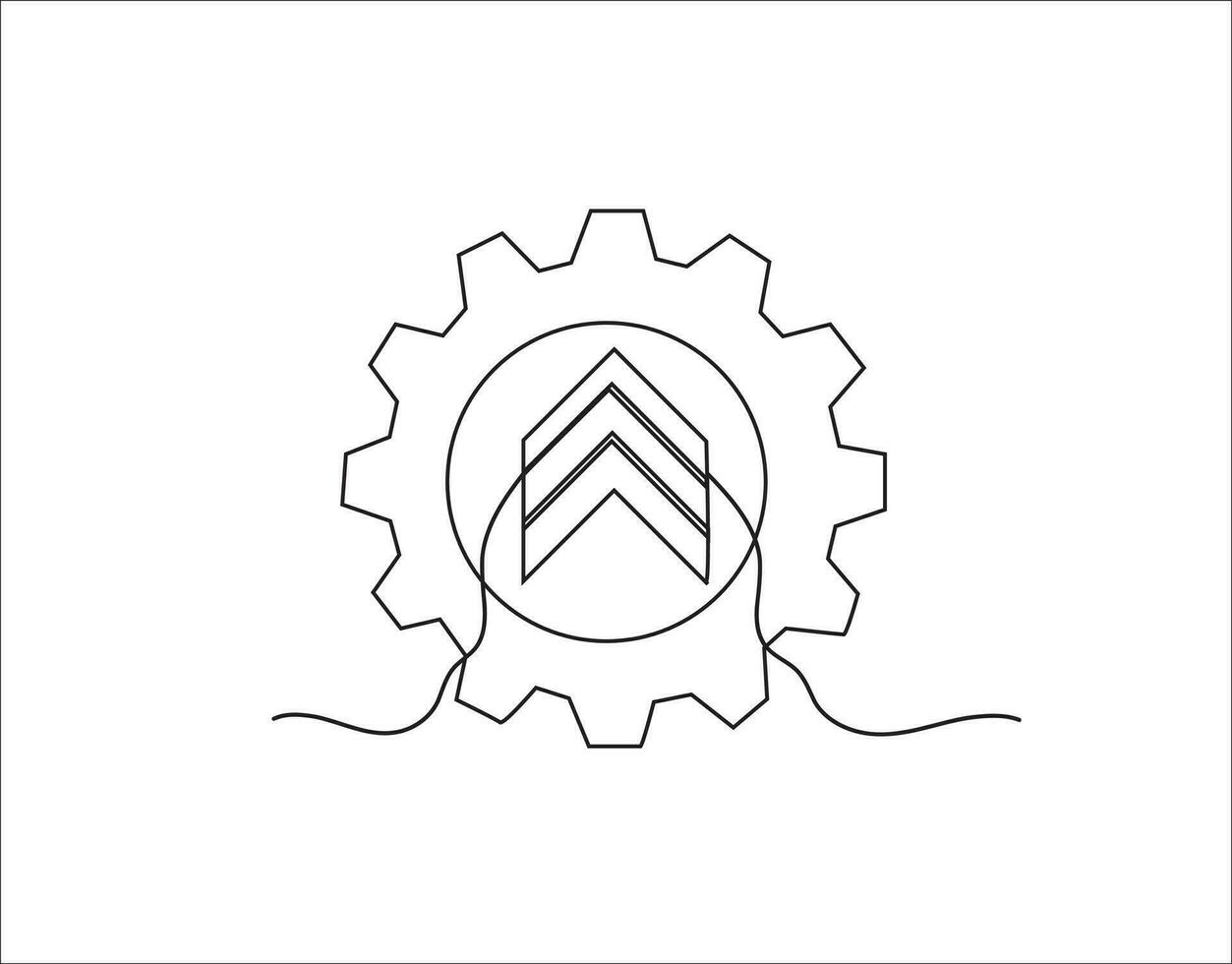Continuous one line drawing skill up icon financial literacy concept single line draw design vector