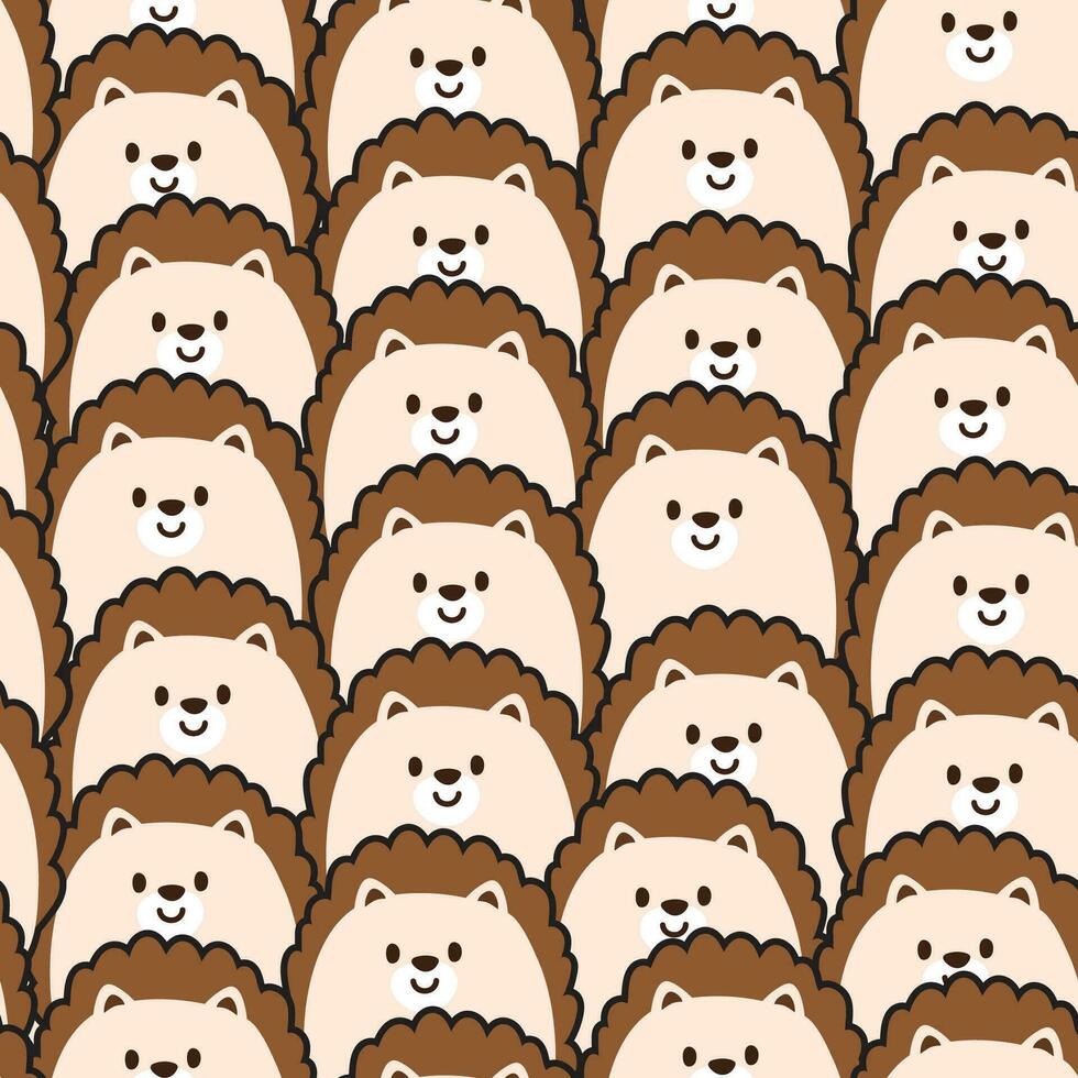 Repeat.Seamless pattern of cute hedgehog background.Wild animal character design.Image for card,poster,sticker.Kawaii.Vector.Illustration. vector