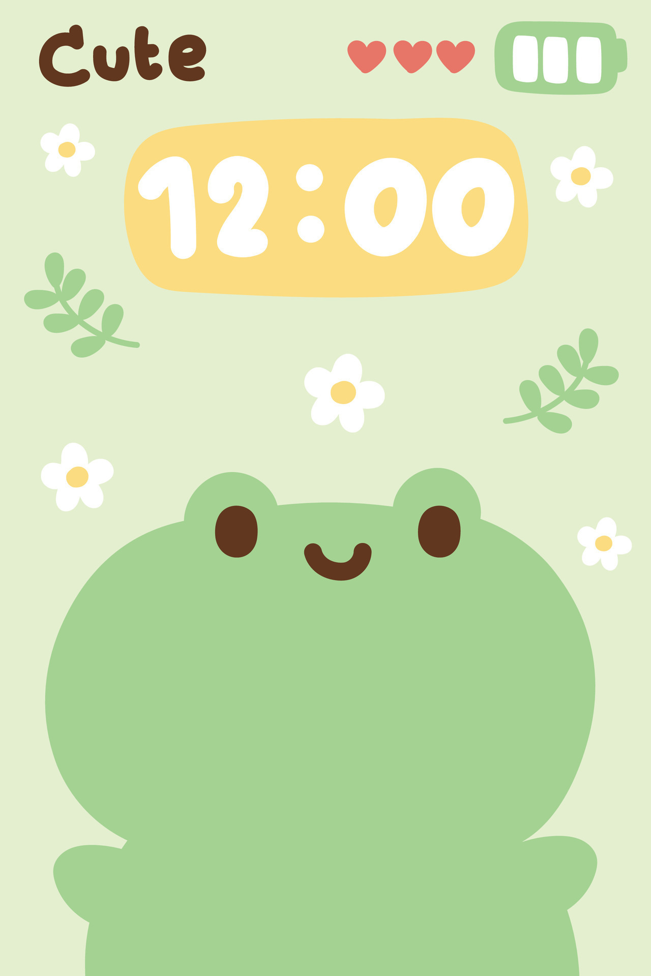Cute frog with flower and leaf on green pastel background.Phone screen  wallpaper.Reptile animal character cartoon design.Image for  card,poster,sticker.Kawaii.Vector.illustration. 34721048 Vector Art at  Vecteezy