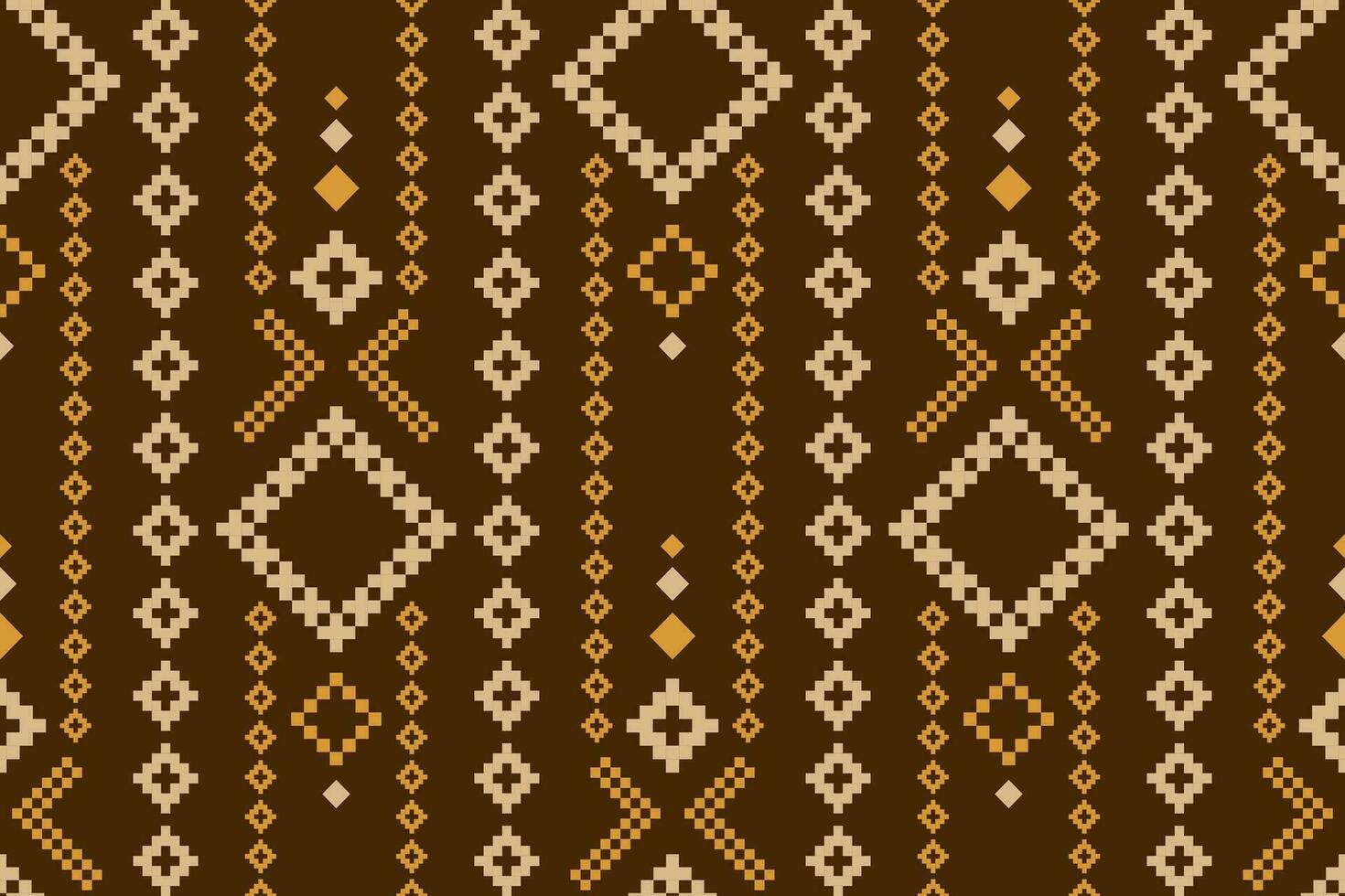 Nature vintages cross stitch traditional ethnic pattern paisley flower Ikat background abstract Aztec African Indonesian Indian seamless pattern for fabric print cloth dress carpet curtains and sarong vector