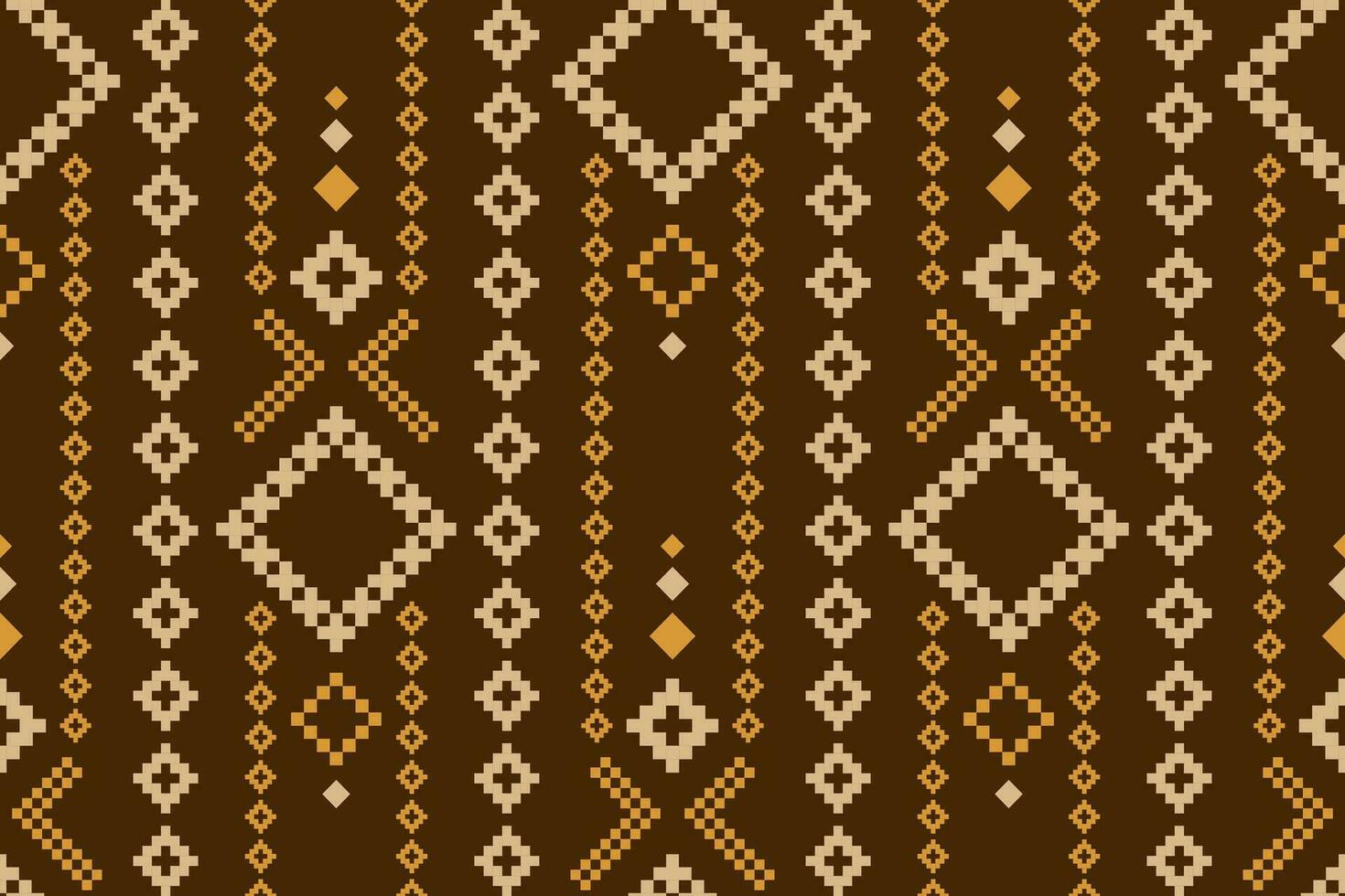 Nature vintages cross stitch traditional ethnic pattern paisley flower Ikat background abstract Aztec African Indonesian Indian seamless pattern for fabric print cloth dress carpet curtains and sarong vector