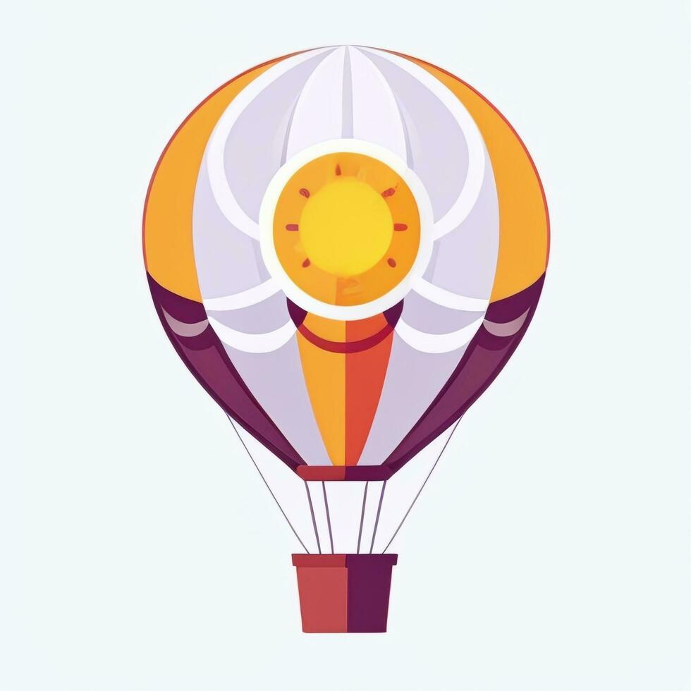 AI generated Hot Air Balloon Avatar Icon Clip Art Sticker Decoration Simple Background photo