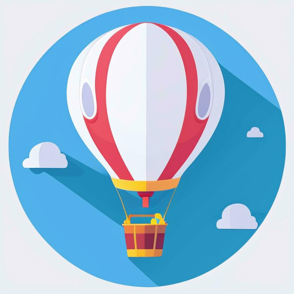 AI generated Hot Air Balloon Avatar Icon Clip Art Sticker Decoration Simple Background photo