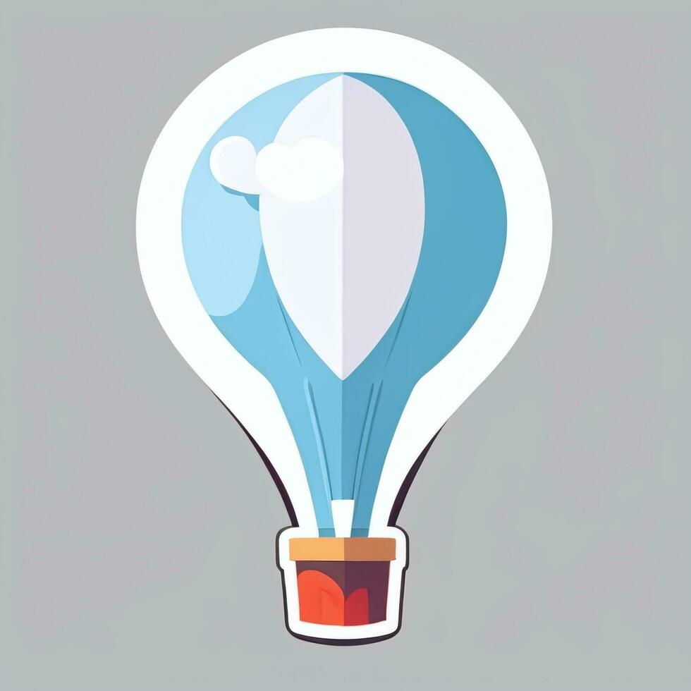 AI generated Hot Air Balloon Avatar Icon Clip Art Sticker Decoration Simple Background photo