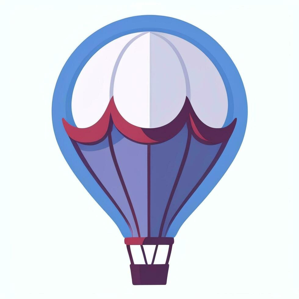 AI generated Hot Air Balloon Avatar Icon Clip Art Sticker Decoration Simple Background photo