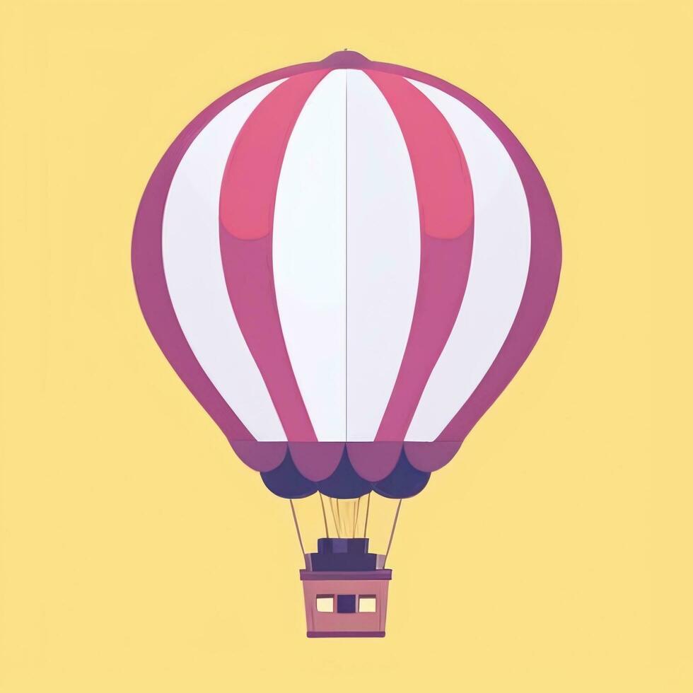 AI generated Hot Air Balloon Avatar Icon Clip Art Sticker Decoration Simple Background photo