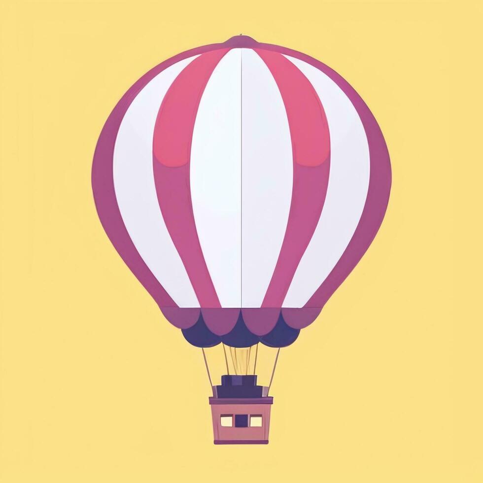 AI generated Hot Air Balloon Avatar Icon Clip Art Sticker Decoration Simple Background photo