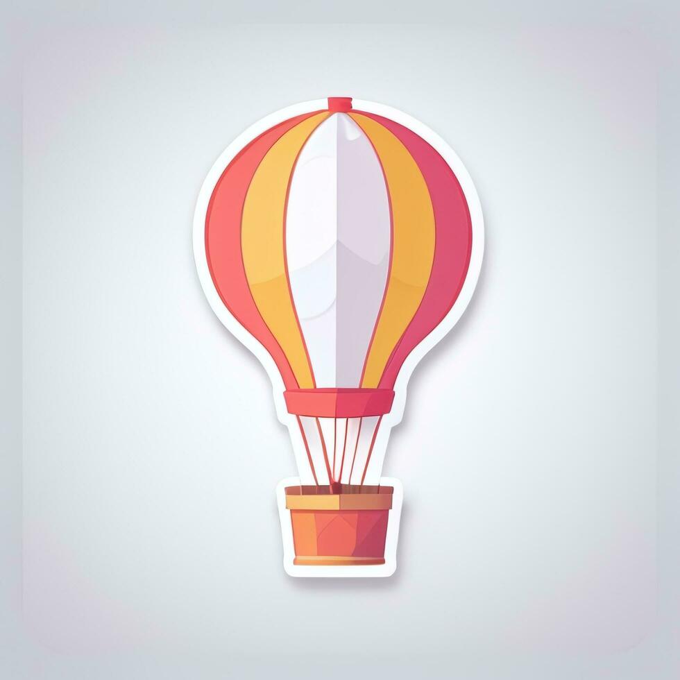 AI generated Hot Air Balloon Avatar Icon Clip Art Sticker Decoration Simple Background photo