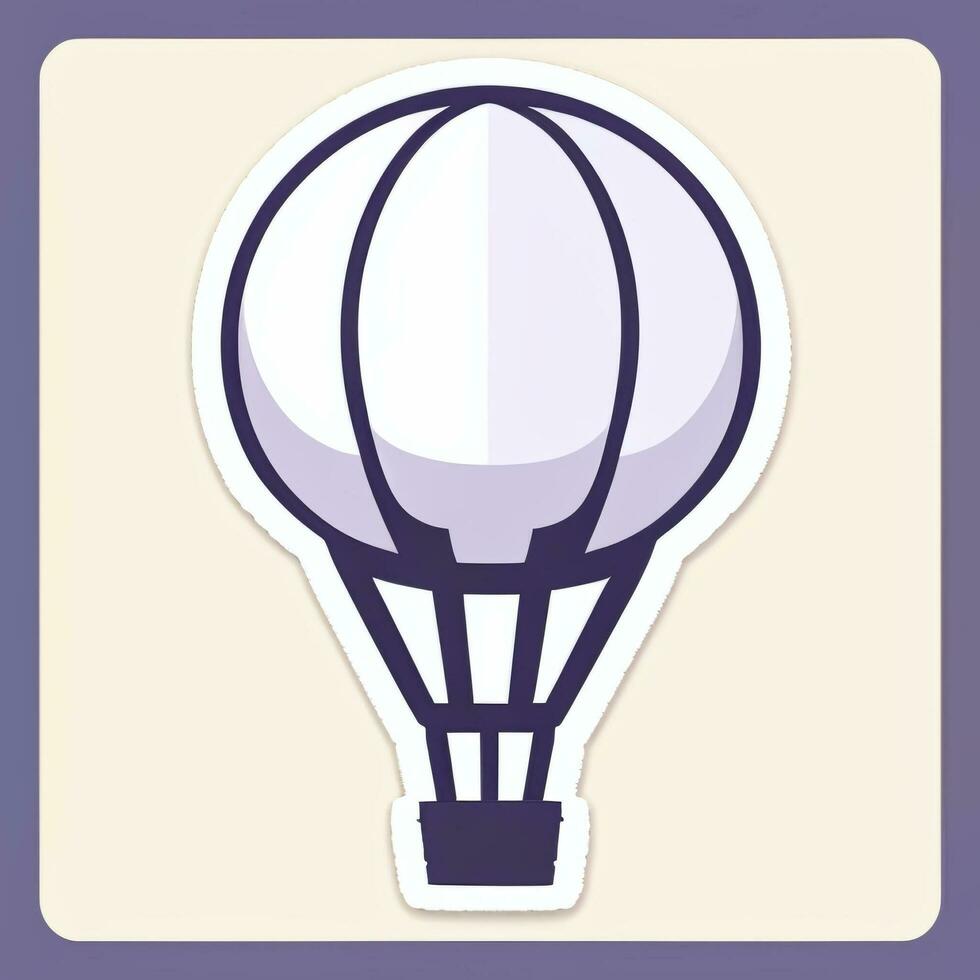 AI generated Hot Air Balloon Avatar Icon Clip Art Sticker Decoration Simple Background photo
