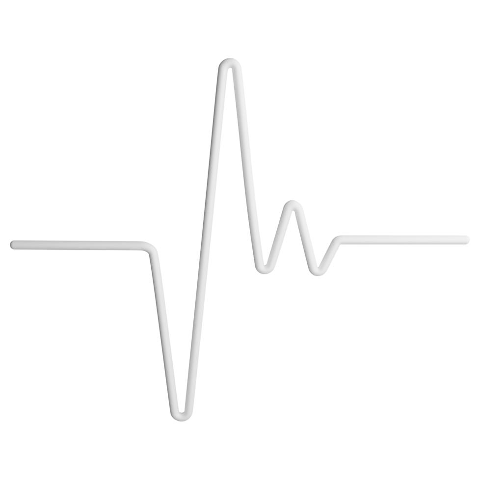 Heart pulse line clipart flat design icon isolated on transparent background, 3D render medication and health concept png