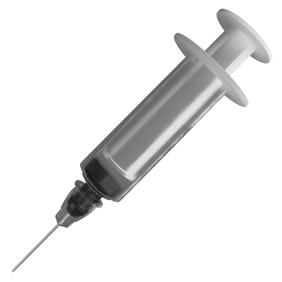Syringe clipart flat design icon isolated on transparent background, 3D render medication and health concept png