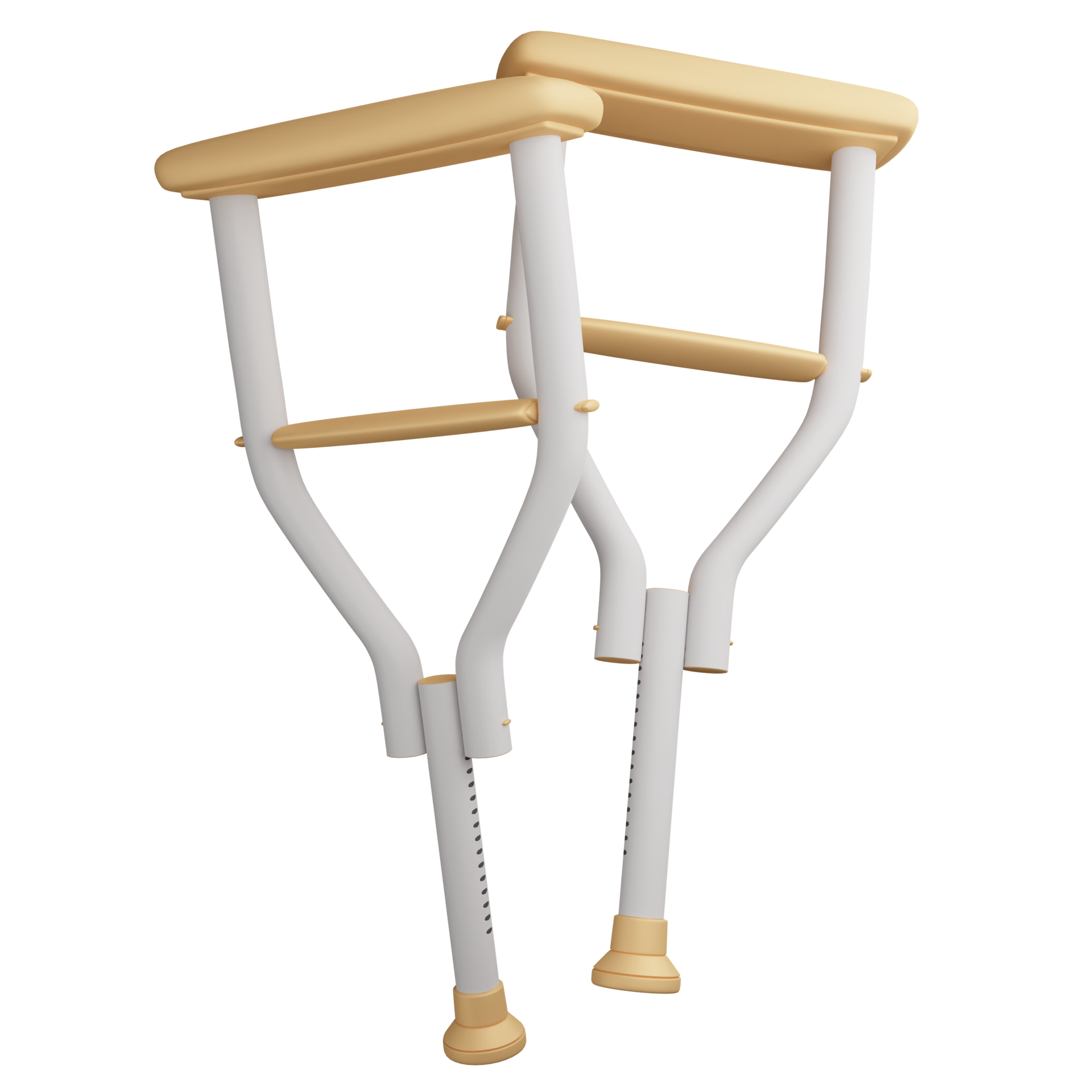 Shoulder crutches clipart flat design icon isolated on transparent