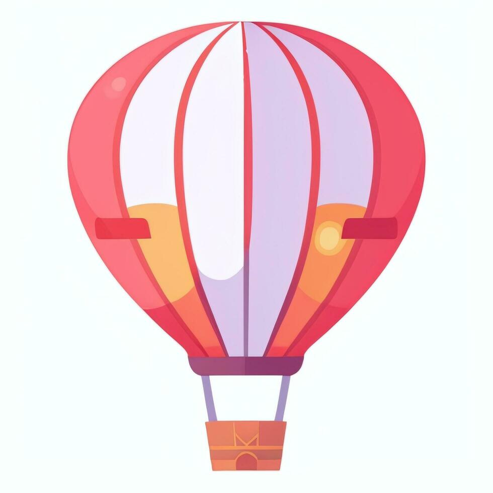 AI generated Hot Air Balloon Avatar Icon Clip Art Sticker Decoration Simple Background photo