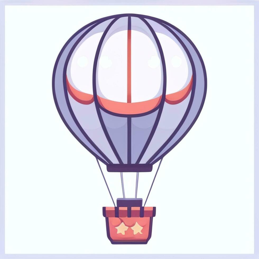 AI generated Hot Air Balloon Avatar Icon Clip Art Sticker Decoration Simple Background photo