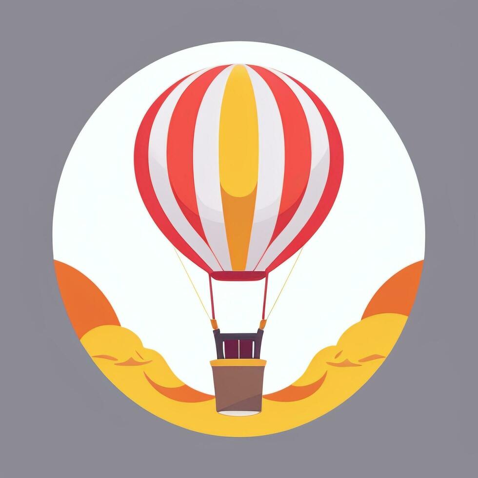 AI generated Hot Air Balloon Avatar Icon Clip Art Sticker Decoration Simple Background photo