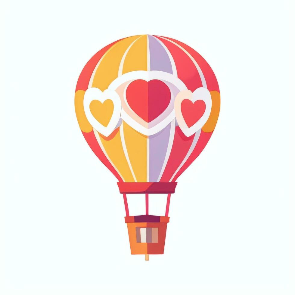 AI generated Hot Air Balloon Avatar Icon Clip Art Sticker Decoration Simple Background photo