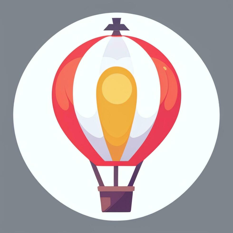 AI generated Hot Air Balloon Avatar Icon Clip Art Sticker Decoration Simple Background photo