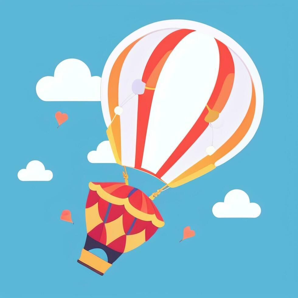 AI generated Hot Air Balloon Avatar Icon Clip Art Sticker Decoration Simple Background photo