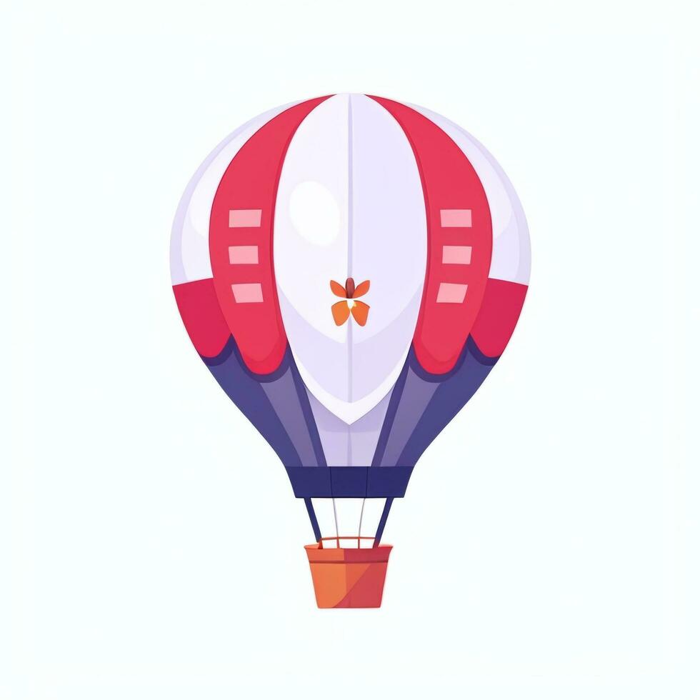 AI generated Hot Air Balloon Avatar Icon Clip Art Sticker Decoration Simple Background photo