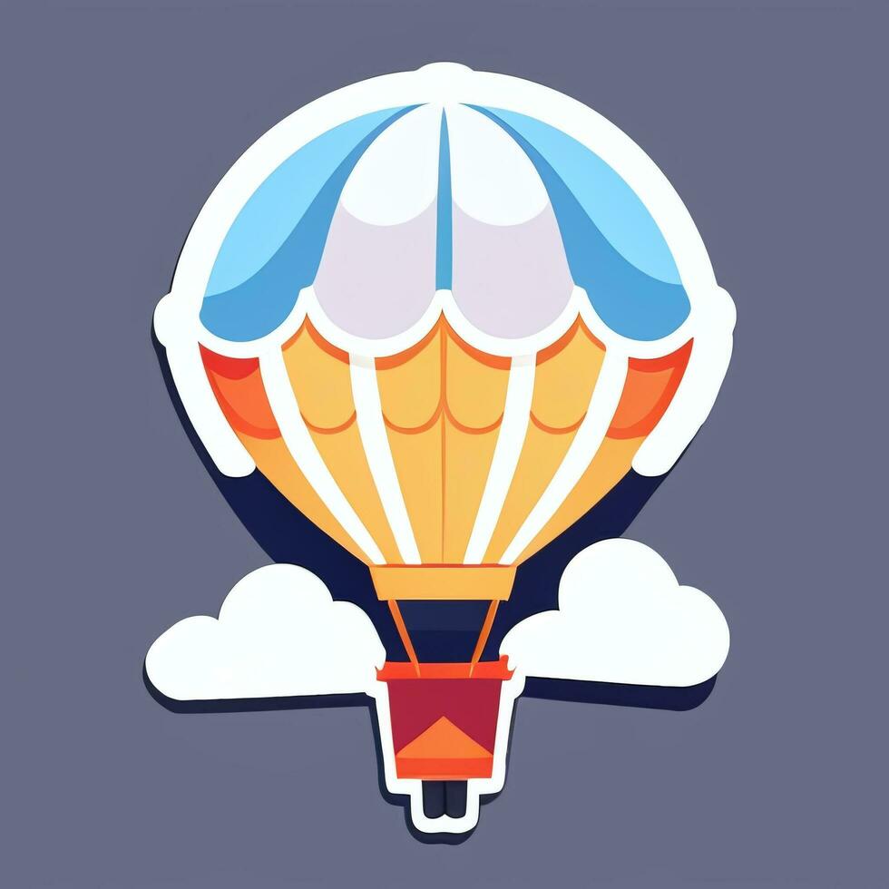 AI generated Hot Air Balloon Avatar Icon Clip Art Sticker Decoration Simple Background photo