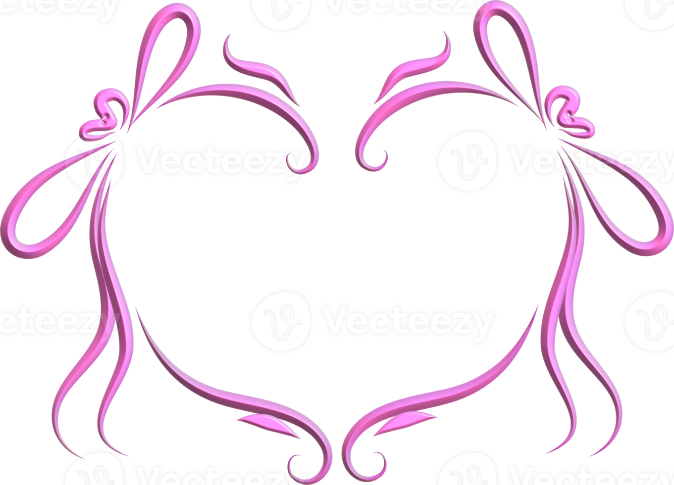 Y2k pink heart frame png