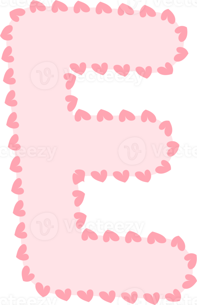 Alphabet pink letter, dotted line frame png