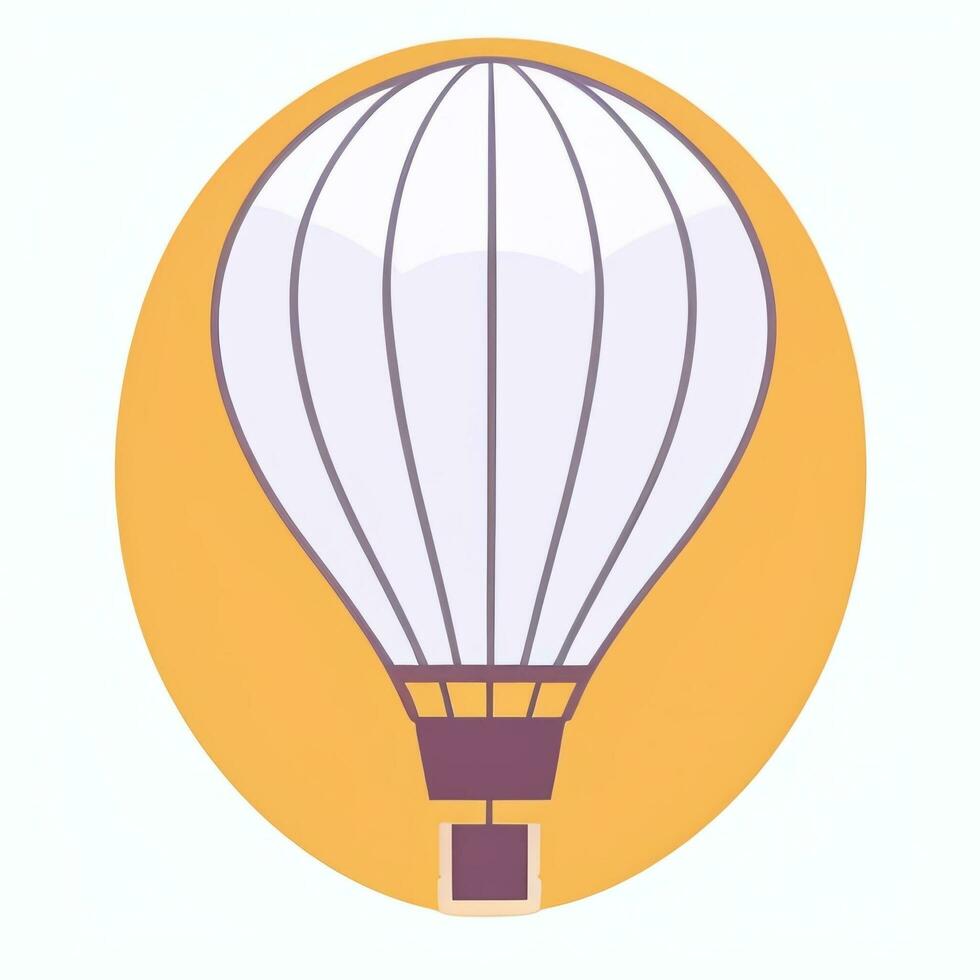 AI generated Hot Air Balloon Avatar Icon Clip Art Sticker Decoration Simple Background photo