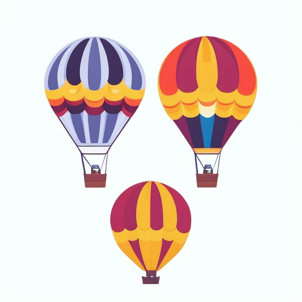 AI generated Hot Air Balloon Avatar Icon Clip Art Sticker Decoration Simple Background photo