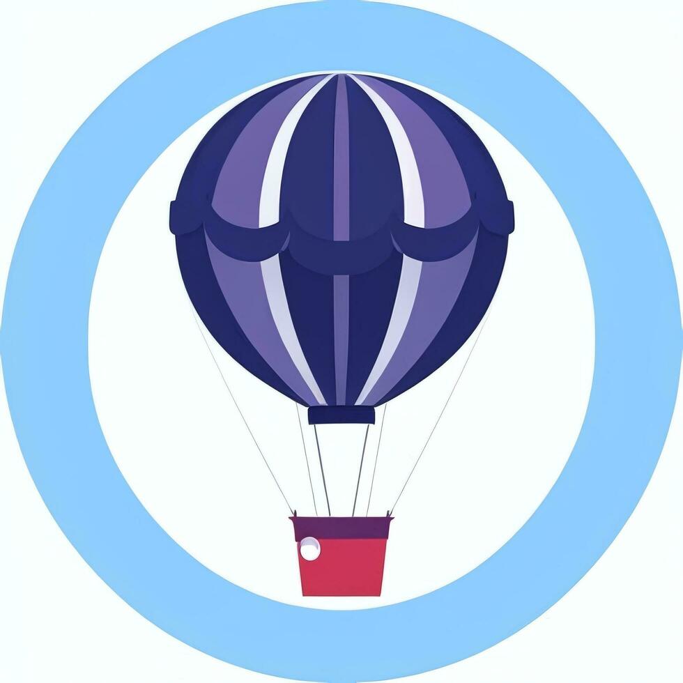 AI generated Hot Air Balloon Avatar Icon Clip Art Sticker Decoration Simple Background photo