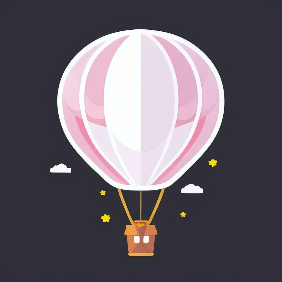 AI generated Hot Air Balloon Avatar Icon Clip Art Sticker Decoration Simple Background photo