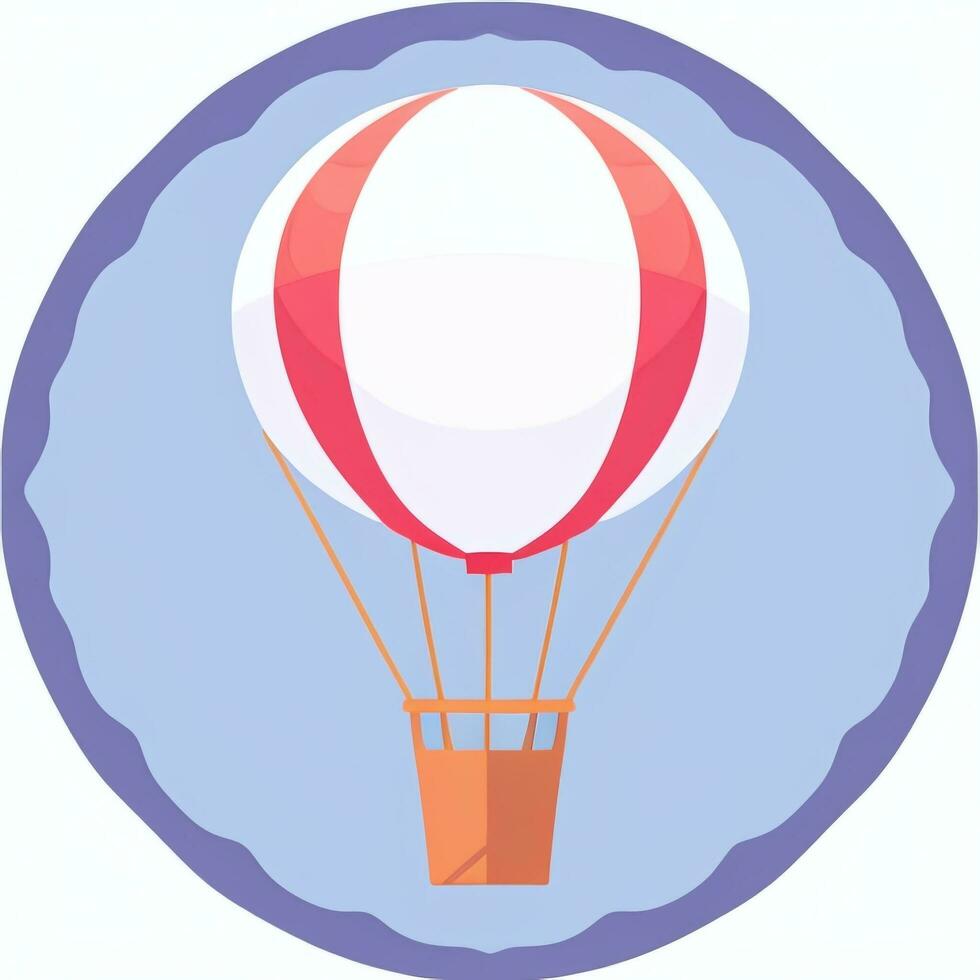 AI generated Hot Air Balloon Avatar Icon Clip Art Sticker Decoration Simple Background photo