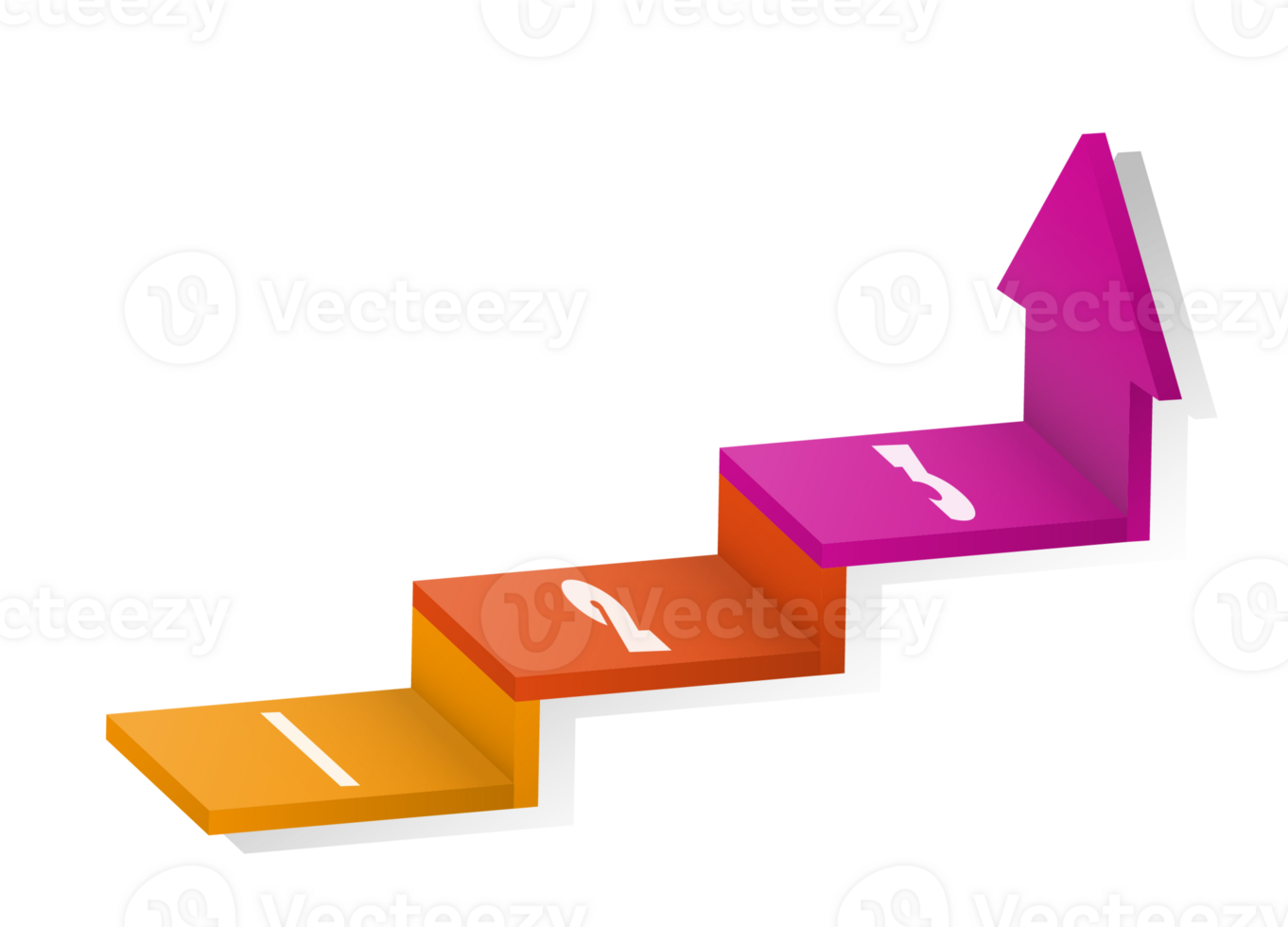 3d trappsteg infographic element design med 3 alternativ, steg eller processer och marknadsföring kan vara Begagnade för presentation. png