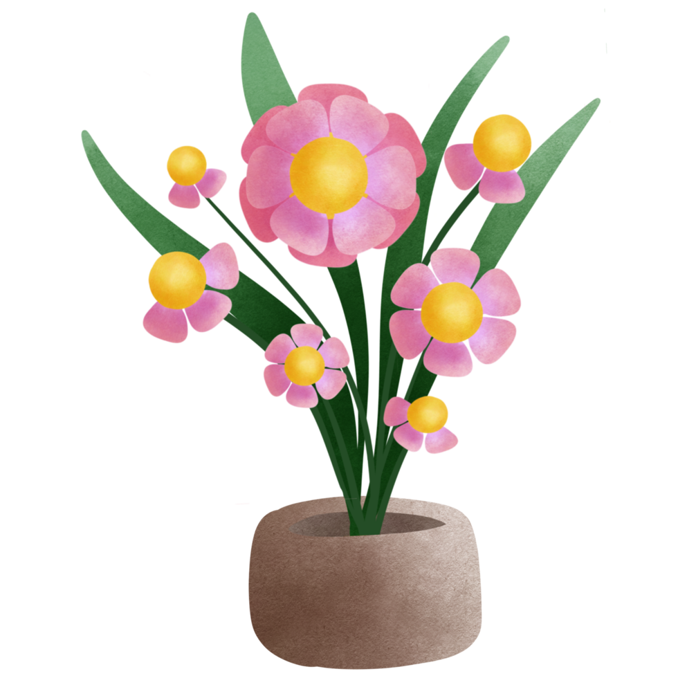 Flower Love and vase cute png