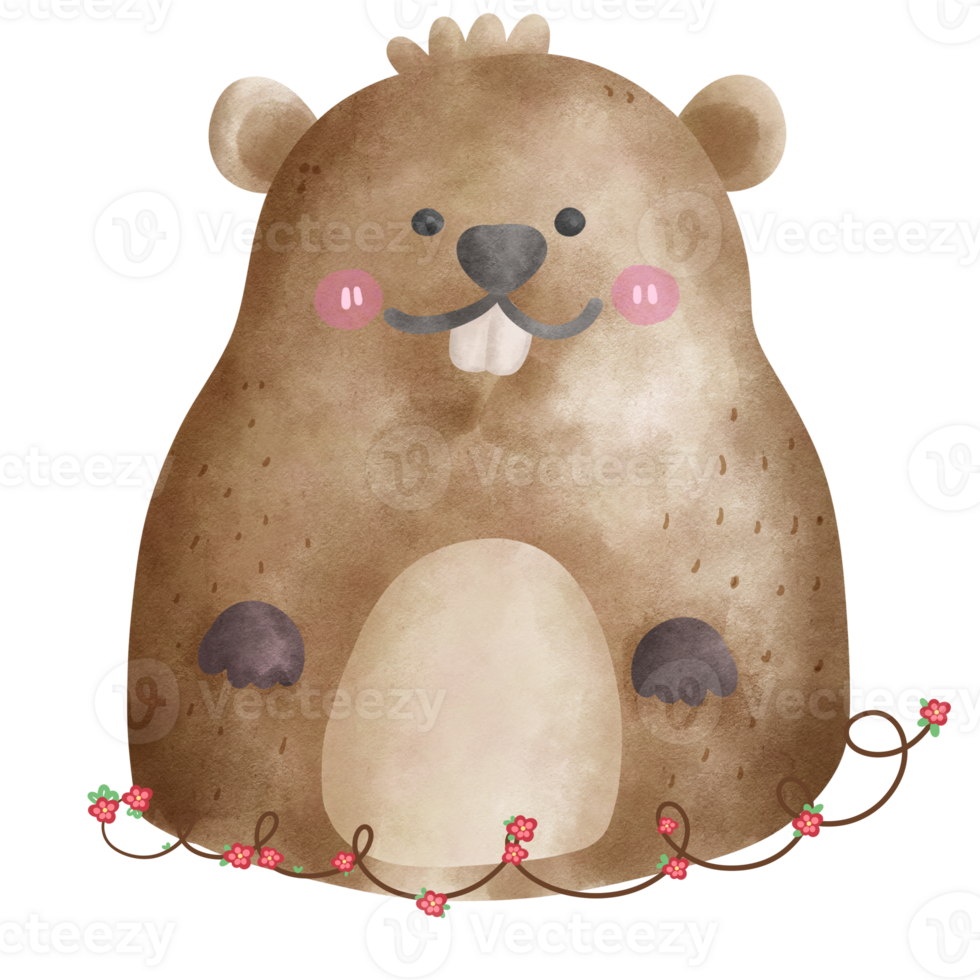 Groundhog love minimal animal pet toy png