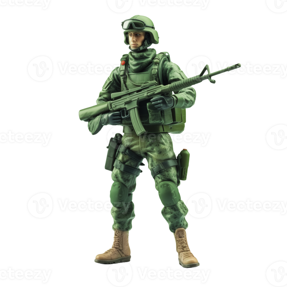 AI generated Toy soldier with rifle transparent PNG AI generated