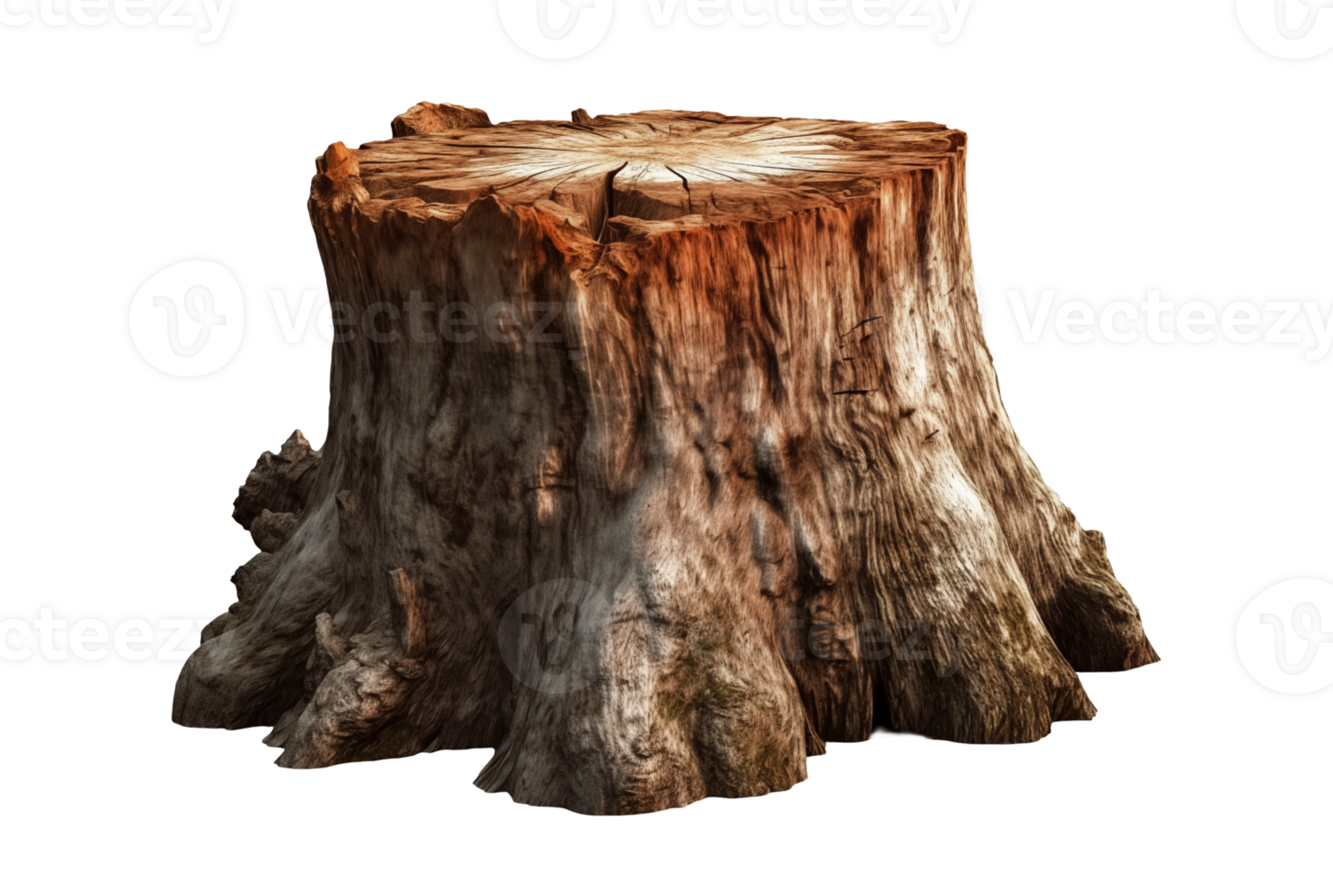 AI generated Tree stump isolated transparent png AI generated