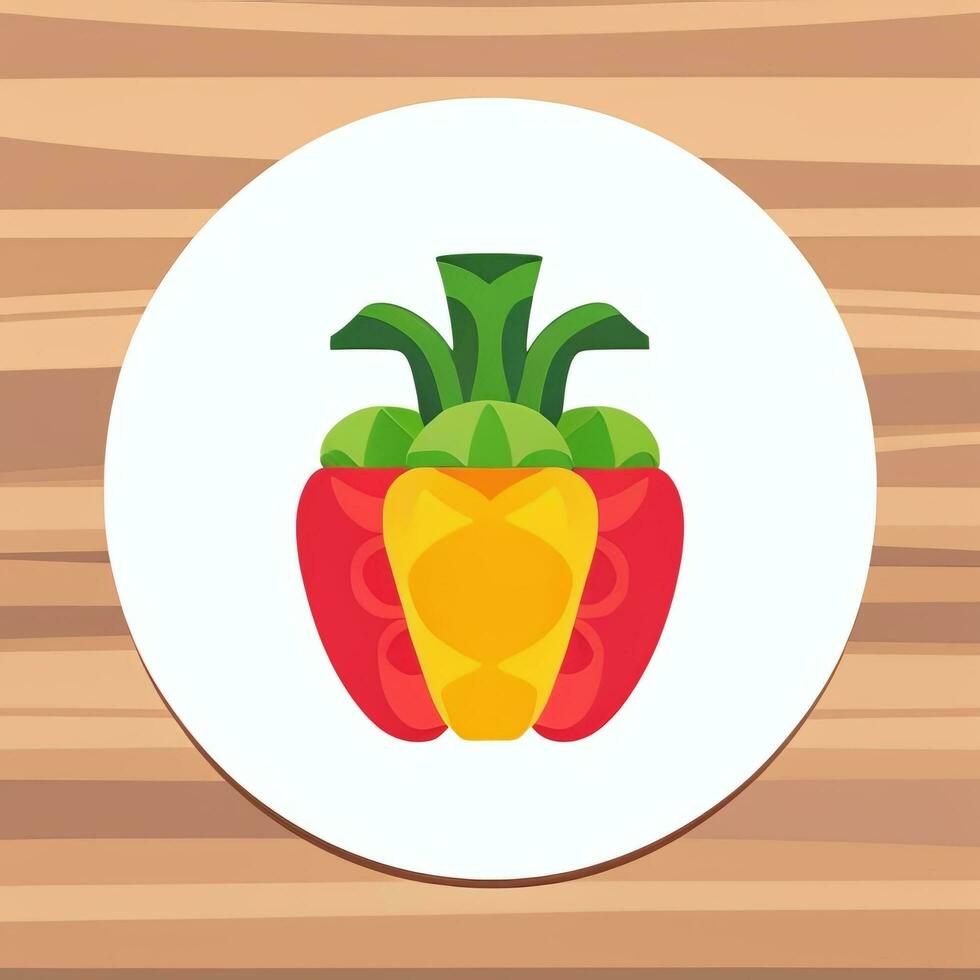 AI generated Various Weird Vegetable Avatar Icon Clip Art Sticker Decoration Simple Background photo