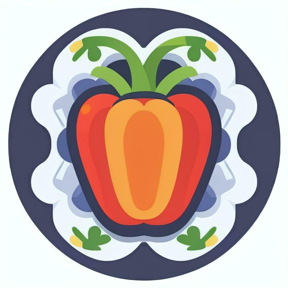 AI generated Various Weird Vegetable Avatar Icon Clip Art Sticker Decoration Simple Background photo