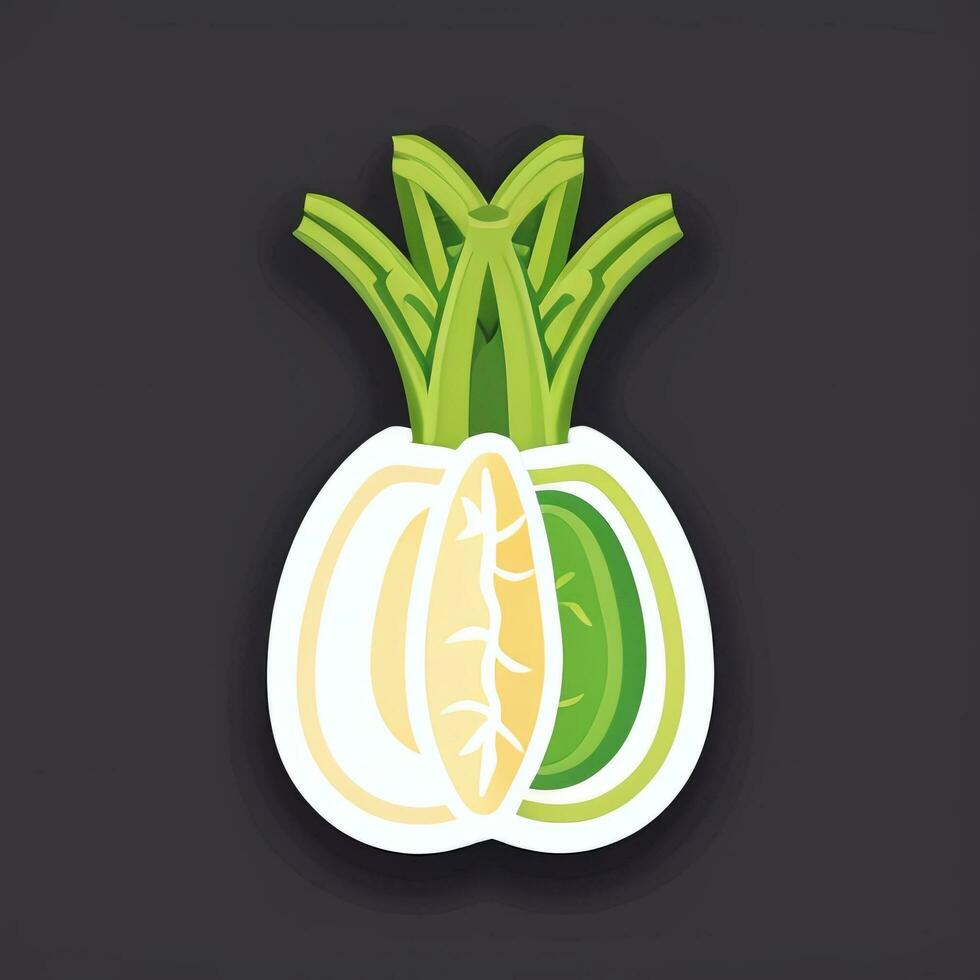 AI generated Various Weird Vegetable Avatar Icon Clip Art Sticker Decoration Simple Background photo