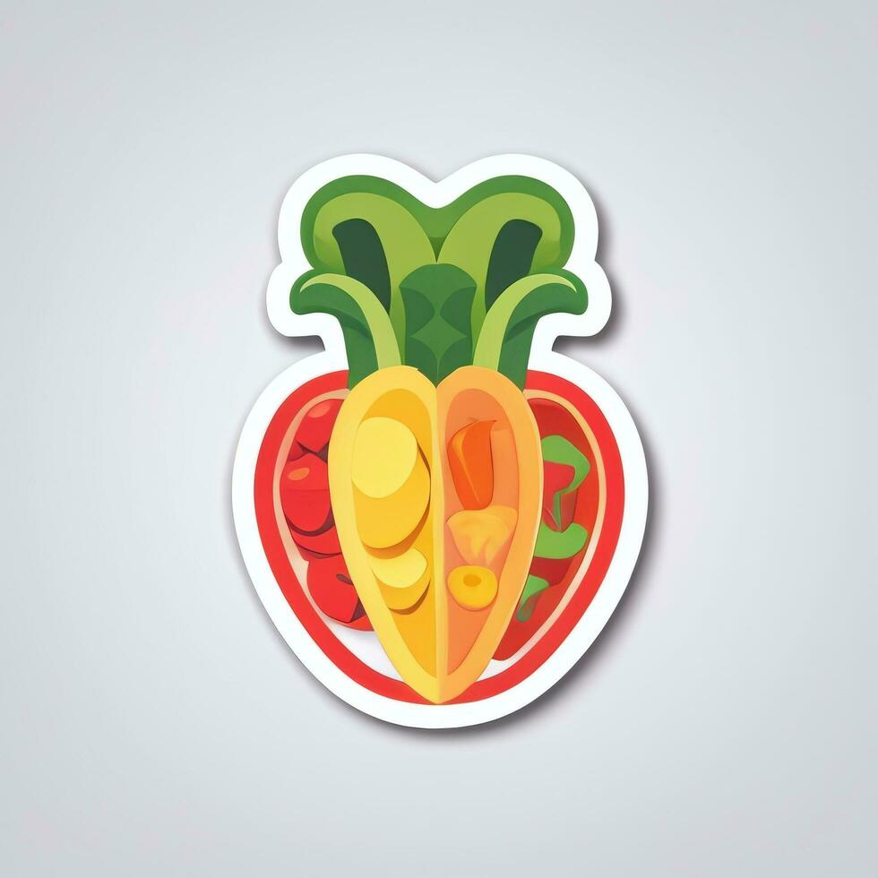 AI generated Various Weird Vegetable Avatar Icon Clip Art Sticker Decoration Simple Background photo