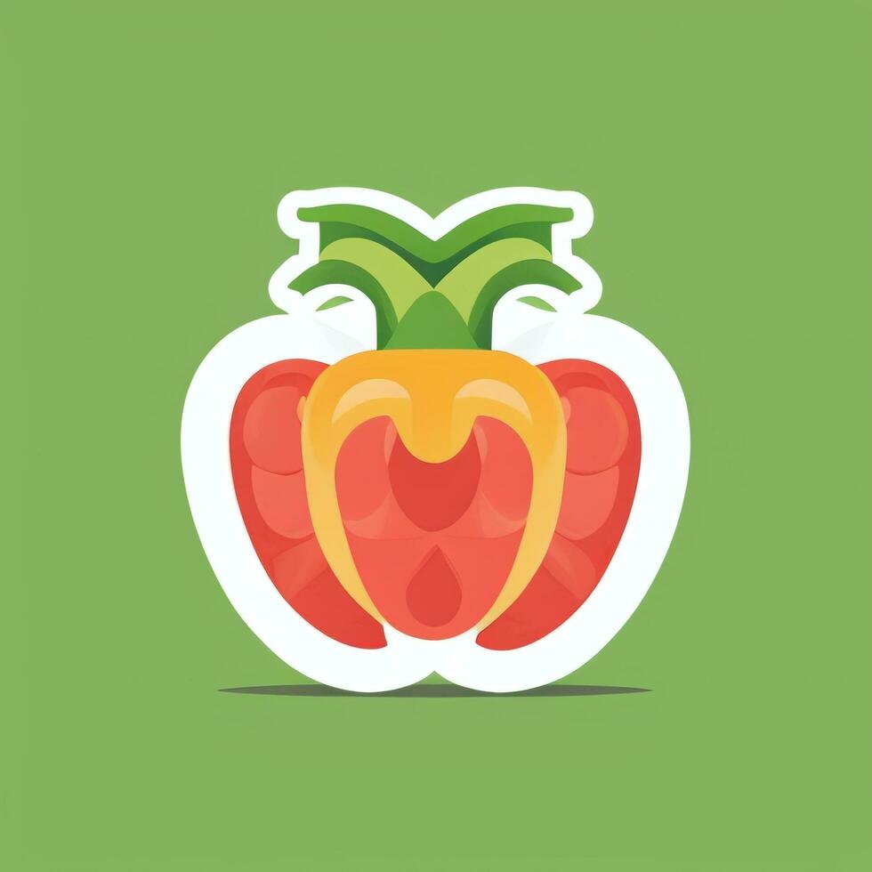 AI generated Various Weird Vegetable Avatar Icon Clip Art Sticker Decoration Simple Background photo