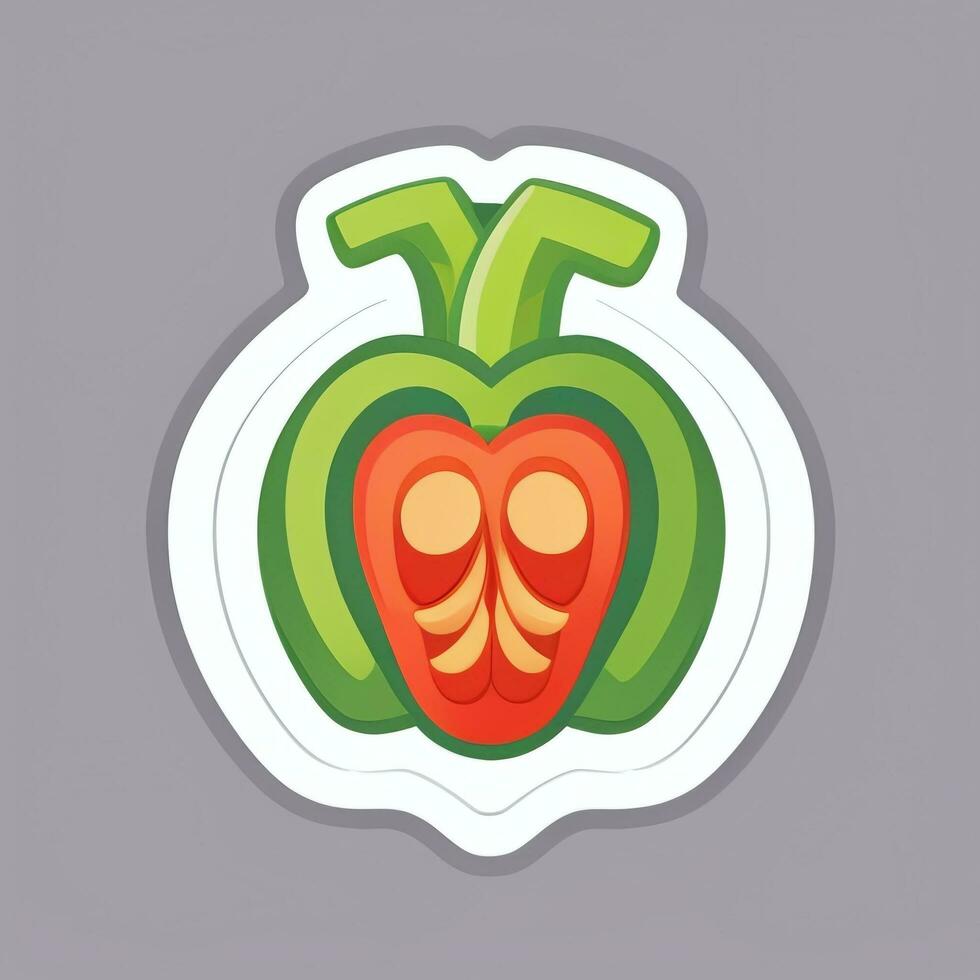 AI generated Various Weird Vegetable Avatar Icon Clip Art Sticker Decoration Simple Background photo