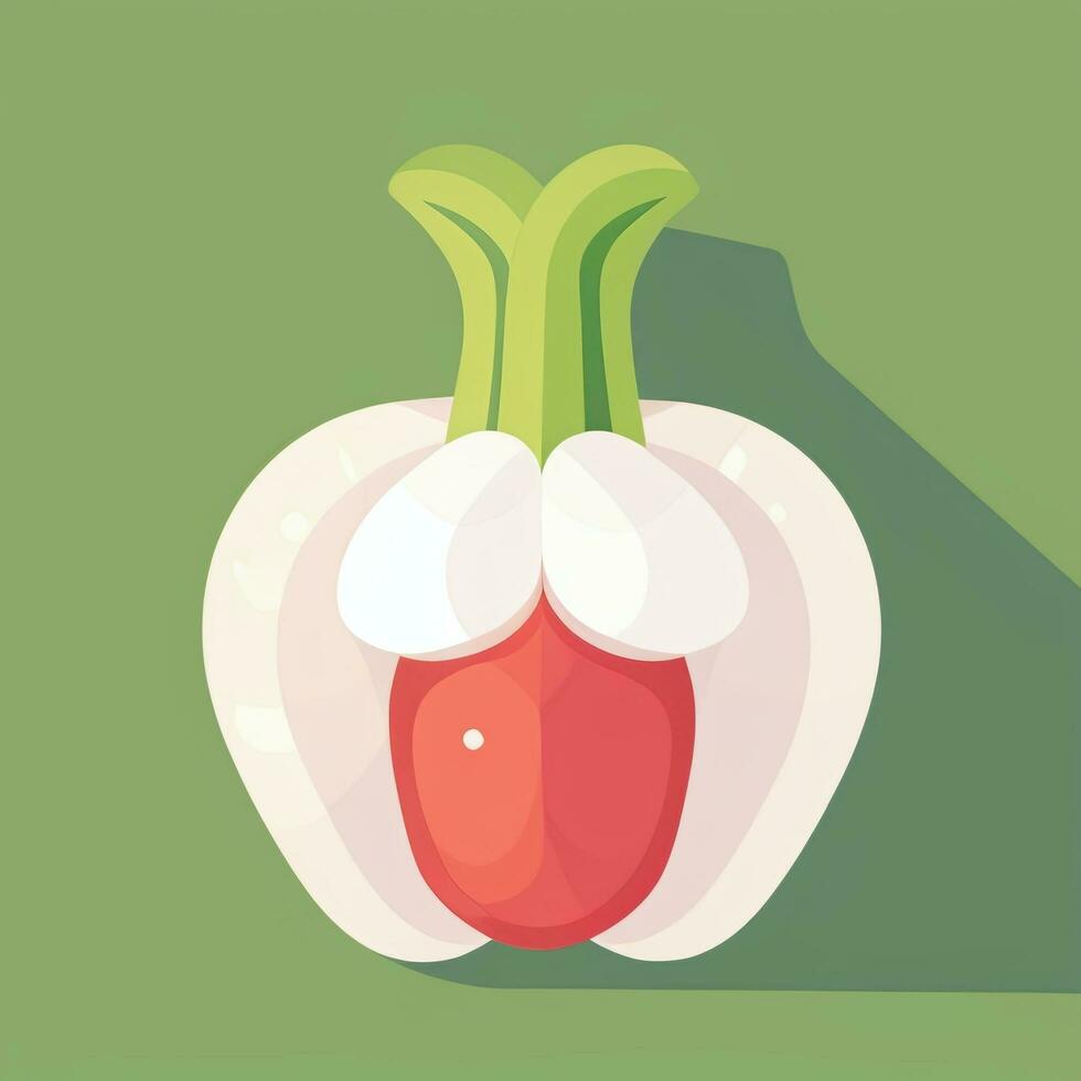 AI generated Various Weird Vegetable Avatar Icon Clip Art Sticker Decoration Simple Background photo