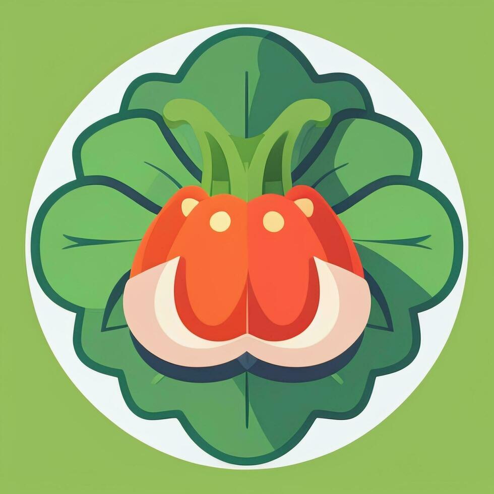 AI generated Various Weird Vegetable Avatar Icon Clip Art Sticker Decoration Simple Background photo