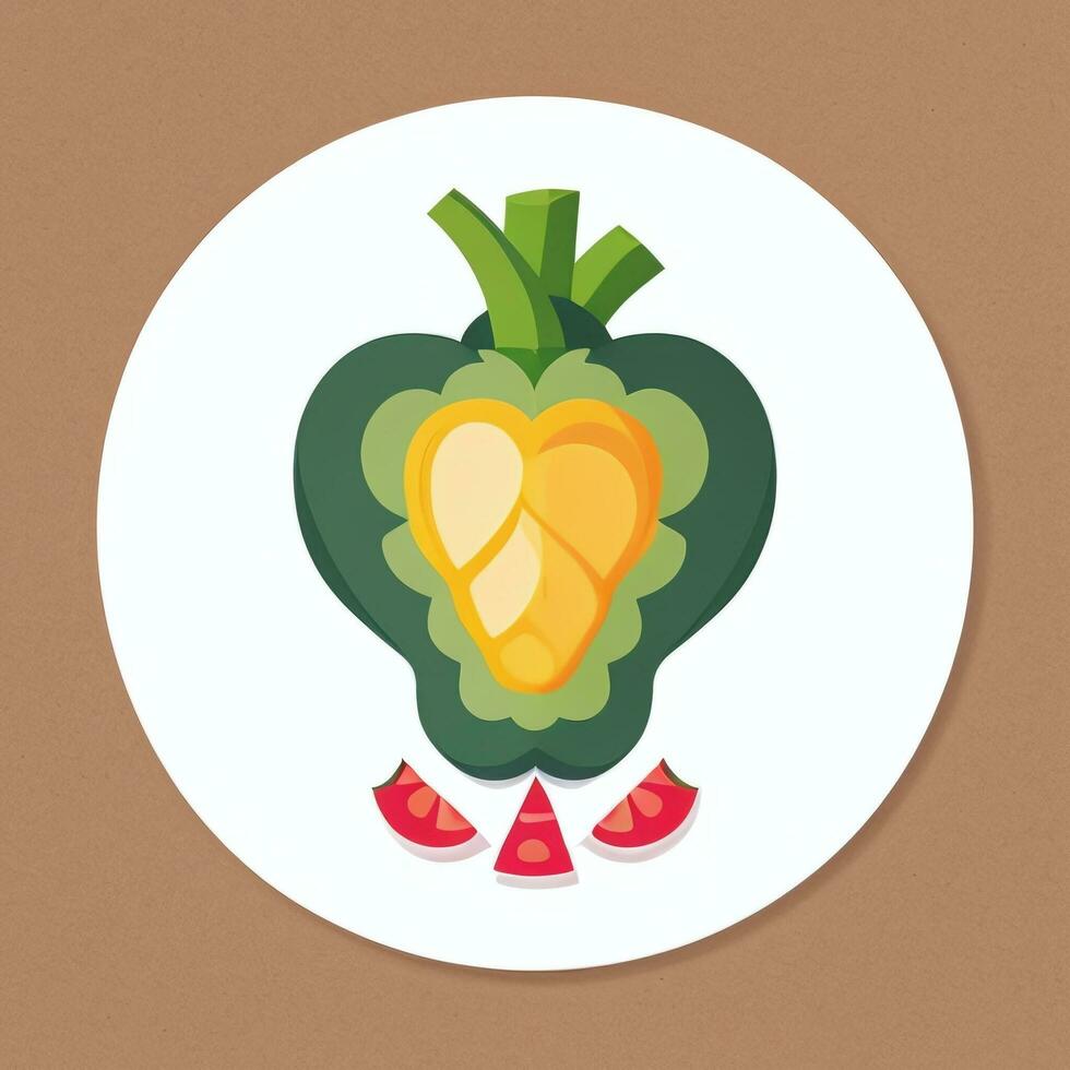 AI generated Various Weird Vegetable Avatar Icon Clip Art Sticker Decoration Simple Background photo