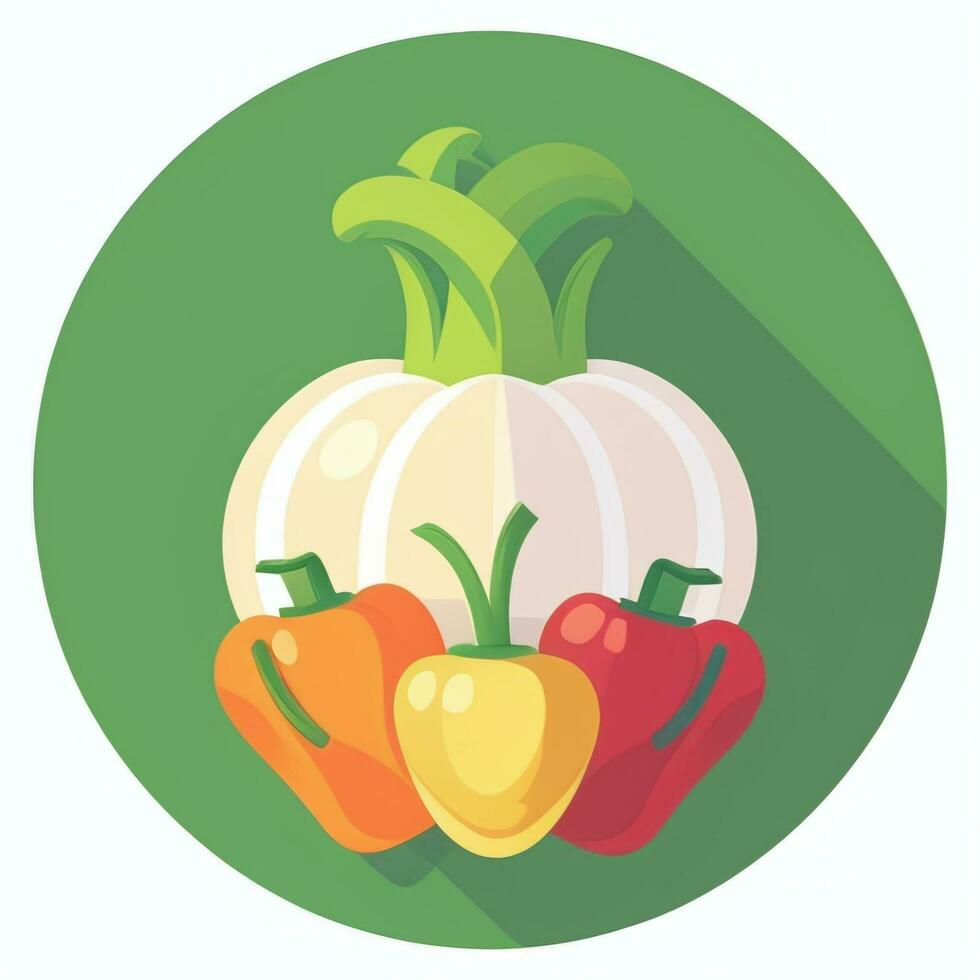 AI generated Various Weird Vegetable Avatar Icon Clip Art Sticker Decoration Simple Background photo