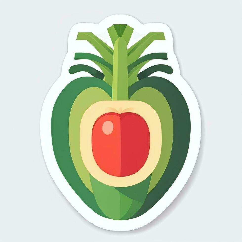 AI generated Various Weird Vegetable Avatar Icon Clip Art Sticker Decoration Simple Background photo