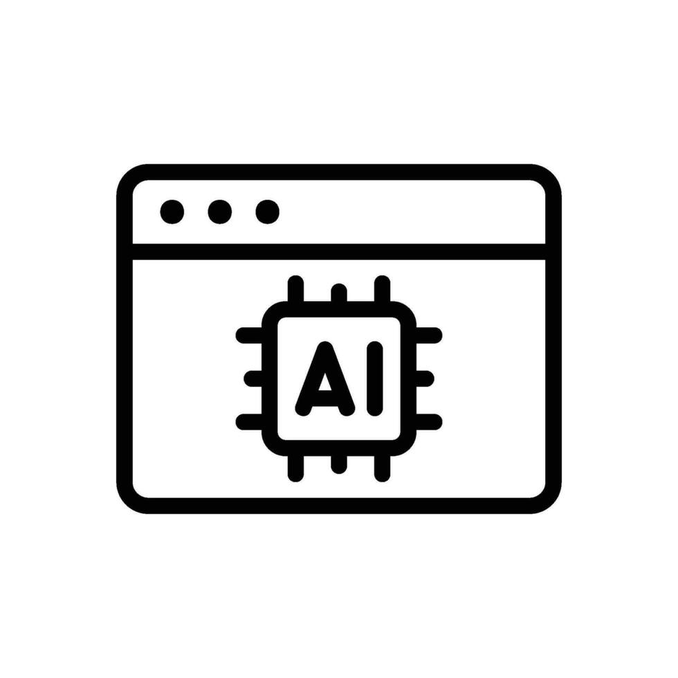 ai mejoramiento icono con navegador y chip vector